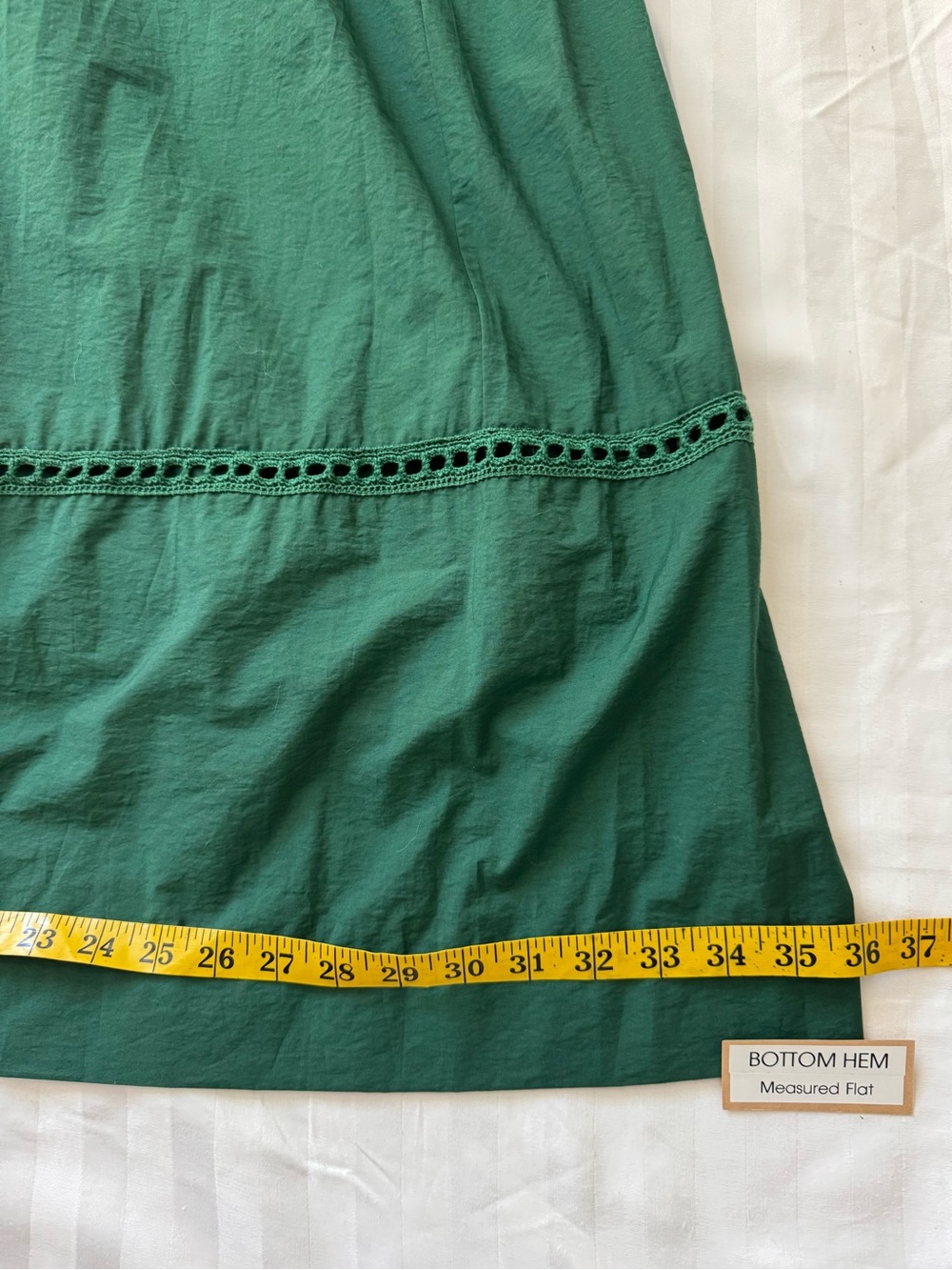 NWT MAX MARA “Volta” Green Cotton Poplin Maxi Dress with Crochet Bodice - Picture 16 of 16
